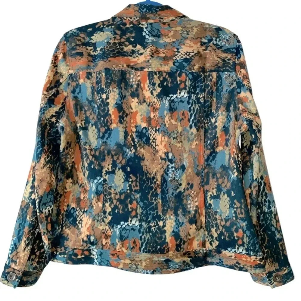 Christopher & Banks*  Faux Suede Camo Multicolored long sleeves Jacket Size XLP - Picture 3 of 7